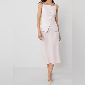 Ann Taylor Sateen Column Midi Skirt